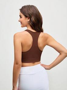 Cheerettes Damen einfarbiger weiter Träger ärmelloser lässiger Sport-BH, Sommer