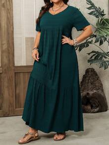 SHEIN CURVE+ Plus Size Dress For Beach Holiday,Summer Outfits For Womenbeach Outfits For Woman/Beach Dress/Beach Vacation Outfits/Beach Essentials / Graduation/Tea Party Dress