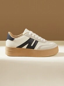 CUCCOO EASI 2026新款豹纹厚底运动鞋，女士休闲厚底鞋，热门款式 - 米色 - 查看 2