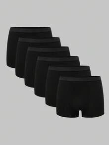 6pcs/Pack Teen Boy Minimalist Comfortable Elastic Waist Boxer Briefs