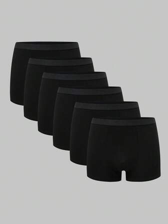 6pcs/Pack Teen Boy Minimalist Comfortable Elastic Waist Boxer Briefs