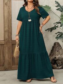 SHEIN CURVE+ Plus Size Dress For Beach Holiday,Summer Outfits For Womenbeach Outfits For Woman/Beach Dress/Beach Vacation Outfits/Beach Essentials / Graduation/Tea Party Dress