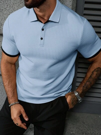 Manfinity CasualCool 男士休闲撞色短袖 Polo 衫，夏季