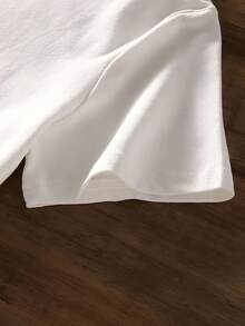 SHEIN Unity Áo thun nữ cổ tròn tay ngắn in hoa đơn giản, áo thun họa tiết thường ngày, áo thun nữ - trắng - Xem 6