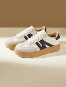 CUCCOO EASI 2026新款豹纹厚底运动鞋，女士休闲厚底鞋，热门款式 - 米色 - 查看 6