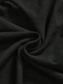 ROMWE Grunge Punk Áo thun hở vai họa tiết kim loại Grunge Y2K Subculture viền bất đối xứng dành cho nữ - màu đen - Xem 4