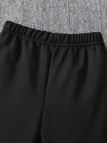 Set de 2 piezas de sudadera con capucha y pantalones con estampado de dibujos animados de monstruo, cocodrilo y avión para niño pequeño, para otoño/invierno - Negro - Ver 6