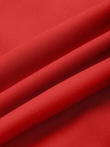 EMERY ROSE 圣诞搞笑猫咪印花圆领女式卫衣 - 紅色 - 查看 6