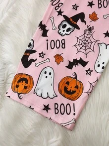 FamilyFrolics 女士万圣节元素长袖上衣和长裤睡衣套装，秋冬服装 - 粉色 - 查看 4