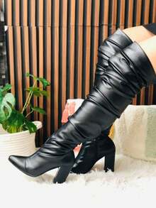 Women Over-The-Knee Boots - Black - View 2