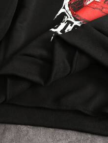 ROMWE MEN Street Life Men's Street Fashion Printed Hoodie & Sweatpants Set, Fall Clothes