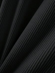 CosyJoli 大码女式二合一设计休闲夹克，连帽灯芯绒夹克，杏色，适合通勤，百搭，秋冬新款 - 黑色 - 查看 8