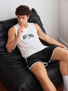 5pcs/Set Lightweight, Comfortable, Casual, Home, New York Style, Sportswear, Fitness, Men's Loungewear Tops & Tanks - Multicolor - View 1