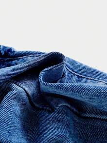 Cozy Pixies 女婴秋装荷叶边方领蝴蝶结牛仔连体衣（不含T恤） - 中等水洗藍 - 查看 4