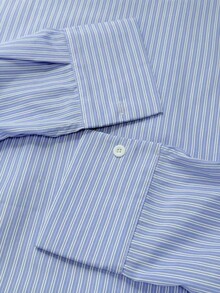 EMERY ROSE Áo sơ mi thường ngày in sọc thông thường - Xanh và trắng - Xem 5