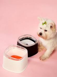 PETSIN 宠物漂浮水碗 - 大容量，防窒息，猫狗嘴巴不湿，宠物饮水机 - 白橙-2200ML - 查看 1