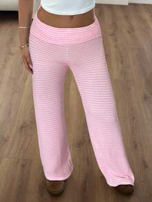 CovetEZ Quần sọc thường ngày cho nữ - Hồng - Xem 4