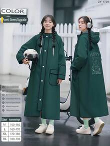 SHEIN 1 chiếc áo mưa dài toàn thân dành cho nữ, chống thấm nước và chắn gió, bảo vệ khỏi mưa lớn, trang phục đi mưa cho hoạt động ngoài trời như leo núi, cắm trại và đi dạo phố. Áo khoác mưa chất lượng cao cho các hoạt động ngoài trời, mùa hè mát mẻ, đi biển và du lịch. - Nhiều màu - Xem 5