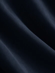 CosyJoli 大码女式休闲纯色衬衫，秋冬 - 藏蓝色 - 查看 9