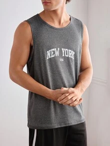 5pcs/Set Lightweight, Comfortable, Casual, Home, New York Style, Sportswear, Fitness, Men's Loungewear Tops & Tanks - Multicolor - View 4
