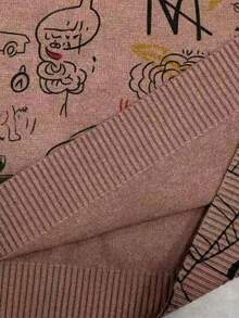 Chillumni Men's Christmas Family Cartoon Pattern Men Sweater Casual Crew Neck Long Sleeve Sweater, Christmas