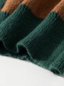 Manfinity CasualKnits Men's Casual Commuting College Style Patchwork Letter Pattern Button-Up Cardigan, Autumn/Winter - Multicolor - View 7