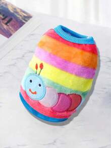 宠物狗/猫卡通法兰绒背心，小型犬秋冬季外套 - 彩色 - 查看 14