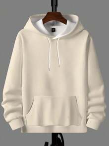 Manfinity Homme Plus Size Men Moon & Planet Graphic Print Drawstring Graphic Hoodie , Fall/Winter - Multicolor - View 1