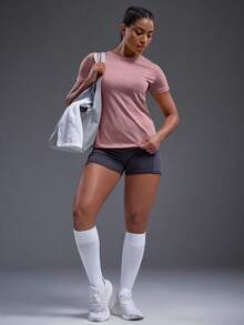 Powerista Slogan Graphic Sports Tee Gym Women Shirts