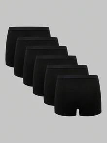 6pcs/Pack Teen Boy Minimalist Comfortable Elastic Waist Boxer Briefs