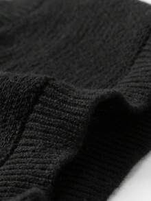 Manfinity CasualKnits 男士休闲V领图案针织背心，秋冬 - 黑色 - 查看 6