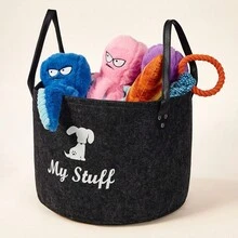 PETSIN 宠物毛毡储物箱 - 加厚毛毡收纳盒，用于收纳狗玩具和零食，轻便透气的储物篮