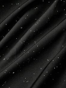 SHEIN MOD Sequin Fabric Party Dress With Scoop Neck And Ruched Design For Women Black Glitter Dress Sparkly Black Dress Black Sequin Dress Black Tie Event Dress Cruise Dinner Dress,Christmas Dress,Winter Dress Women,New Year Dress ,Party Dress,Wedding Guest Dress ,Elegant Dresses For Women ,Luxury Evening Dresses For Women - Black - View 7
