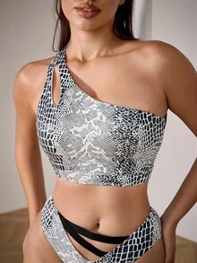 Menodora SHEIN Sport 女士休闲运动印花吊带背心，适合瑜伽 - 黑與白 - 查看 1