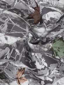 Sparklyn 少女秋叶印花休闲针织裤，美式秋冬印花设计宽松阔腿裤，修身优雅休闲裤 - 彩色 - 查看 6