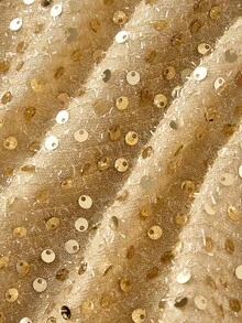 SHEIN MOD Damen Mode Party Pailletten Seitlicher Reißverschluss Weite Hose