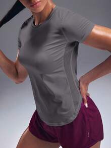 Powerista 透气柔软运动T恤紧身衣健身房女士衬衫 - 灰色 - 查看 5