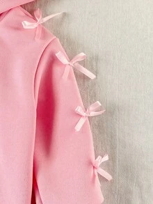 SHEIN 女婴秋冬新款休闲可爱碎花粉色小花保暖外套加厚连帽保暖外套 - 粉色 - 查看 4