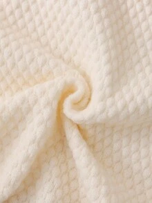 Tween Girl Elegant Sweet Cropped Chunky Knit Cardigan, Handmade Bow Detail, Suitable For Autumn/Winter - Beige - View 3