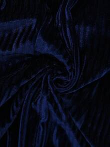 GlowEve Áo khoác blazer vải nhung Hàn Quốc màu xanh navy cỡ lớn có họa tiết dành cho nữ, có ve áo, túi, nút trang trí độc đáo, thắt lưng và quần dài, phù hợp cho giáo viên, trang phục mùa thu - Xanh đậm - Xem 4