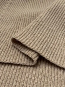 Flirla Sexy V-Neck Twist Knit Bodycon Dress, Autumn/Winter - Apricot - View 9