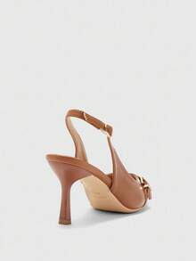 CUCCOO BIZCHIC Sapatos de salto alto com bico fino femininos, stiletto sexy, para uso ao ar livre/deslocamento/festa/casamento/escritório, bege - Castanho - Ver 8