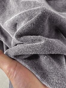 CosyJoli Áo khoác nỉ dài tay có khóa kéo dành cho nữ cỡ lớn, chất liệu vải đã qua xử lý, kiểu dáng thường ngày, màu đen, thích hợp cho mùa thu đông. - Xám - Xem 7