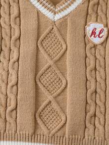 Áo len chui đầu cho bé trai, áo len chui đầu phong cách Anh giản dị, thời trang, thích hợp cho các buổi đi chơi, đi học, du lịch, mùa xuân, mùa thu, mùa đông - Lạc đà - Xem 4