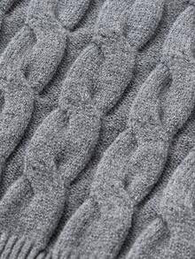 Maija Kids Young Girl Casual Solid Color Cable Knit Sweater And Mini Skirt Set, Autumn/Winter Fall - Light Grey - View 6