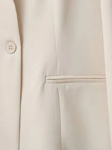 Franclia 1 Conjunto de Chaqueta de Blazer Elegante de Alta Gama y Vestido de Cuello Crew con Cuentas sin Mangas