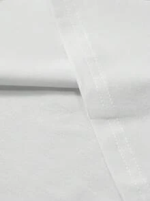 Chillumni Letter Print Men's Loose Fit Casual Round Neck Short Sleeve T-Shirt - White - View 5