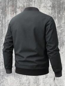 Manfinity Homme 加大码男士休闲轻薄纯色长袖外套，夏季男士拉链外套