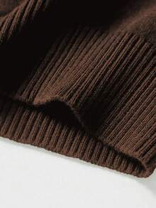 Manfinity Mode 两件套男士休闲套头针织保暖毛衣，秋冬季百搭叠穿针织衫，男士高领衫，男士毛衣，男士高领衫，男士冬季服装，高领男士长袖上衣 - 黑色 - 查看 5