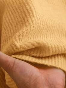 CosyJoli Sweater Pullover Leher V Kasual Ukuran Besar dengan Blok Warna dan Hiasan Gigi Anjing untuk Wanita, Pakaian Musim Gugur dan Musim Dingin - Kuning - View 6